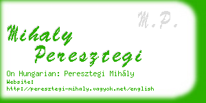 mihaly peresztegi business card